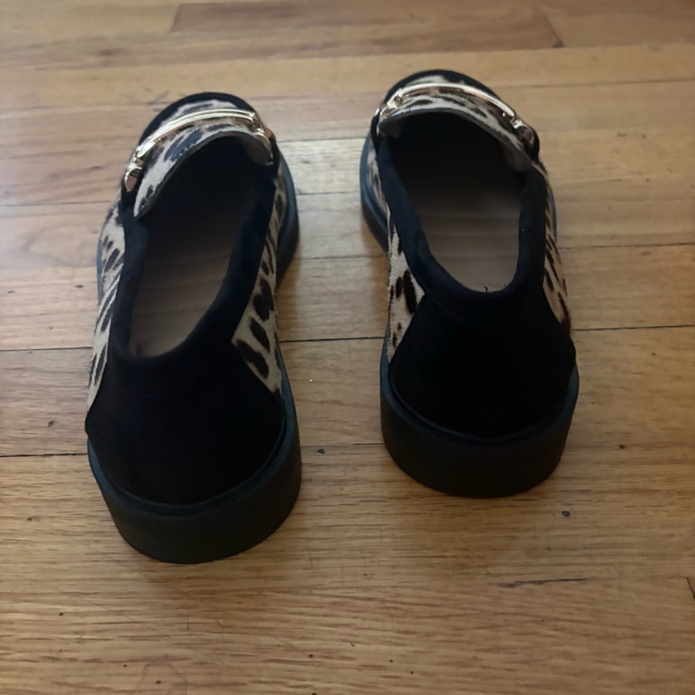 Me Too Leather Leopard Loafers Size 7 - Picture 4 of 6
